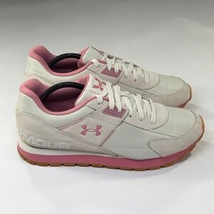 Under Armour Essential Runner Sneakers Womens 12 Gray Pink Retro Athletic Shoes